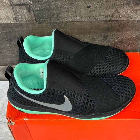 Nike Size 6 Green Glow Black Free Connect Running Shoes Slip On Athletic LB3-8 - Picture 4 of 6